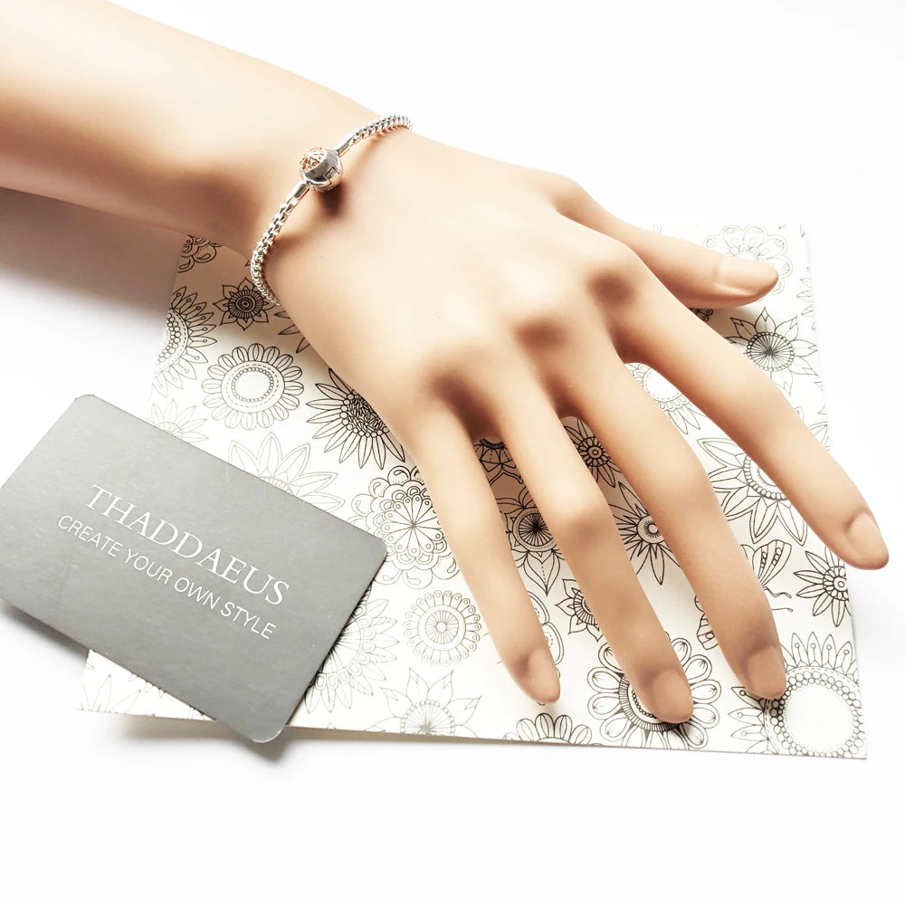 Damen-Armband Roségold Gliederkette Karma DIY trendig aus Sterlingsilber