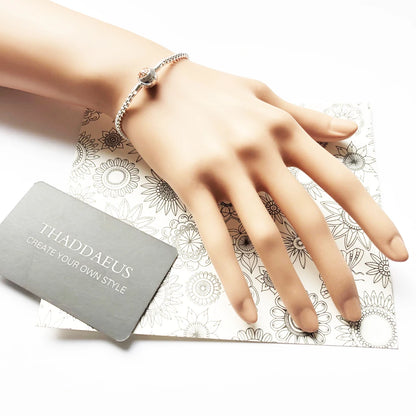 Damen-Armband Roségold Gliederkette Karma DIY trendig aus Sterlingsilber