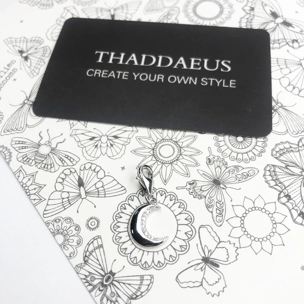 Damen-Charm-Anhänger Mond Statement Schutz aus Sterlingsilber