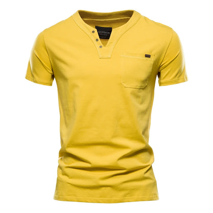 Herren T-Shirt aus hochwertiger Baumwolle mit klassischem V-Ausschnitt