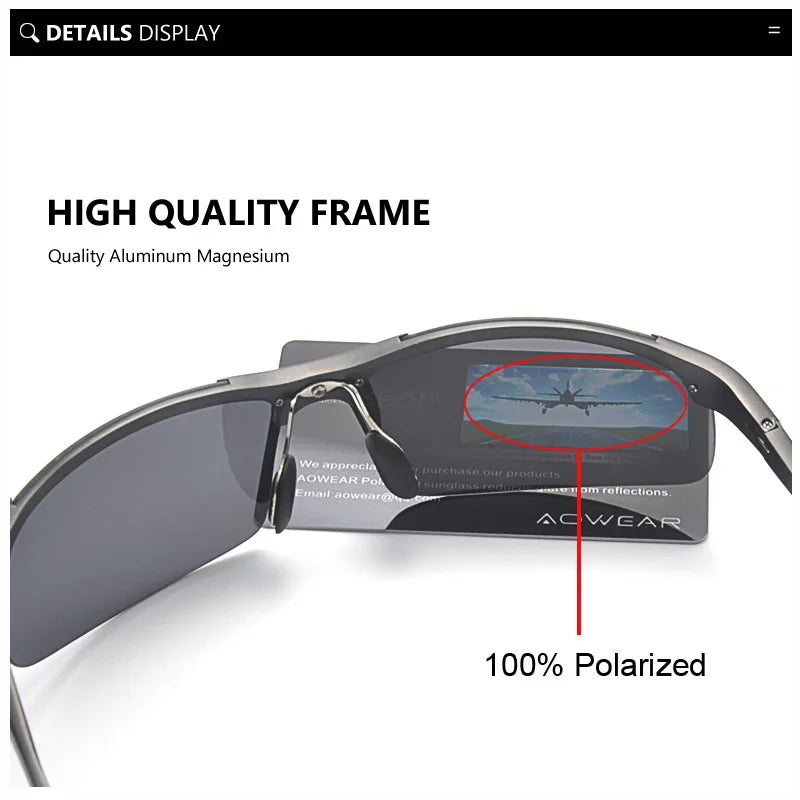AOWEAR Aluminium Polarisierte Photochrome Sonnenbrille Männer Luxus Qualität Randlose Chameleon Gläser Männlichen Tag Nacht Fahren Sonnenbrille
