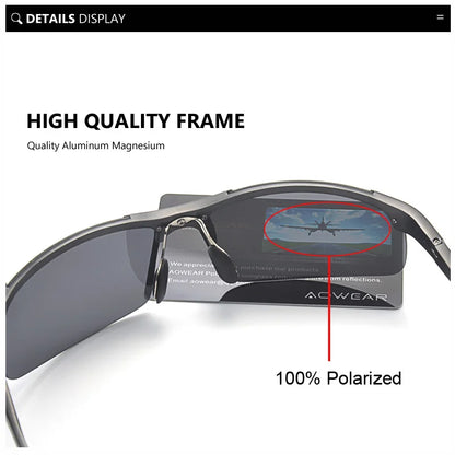 AOWEAR Aluminium Polarisierte Photochrome Sonnenbrille Männer Luxus Qualität Randlose Chameleon Gläser Männlichen Tag Nacht Fahren Sonnenbrille