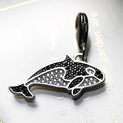 Damen-Charm-Anhänger Orca Wal Ozean aus Sterlingsilber