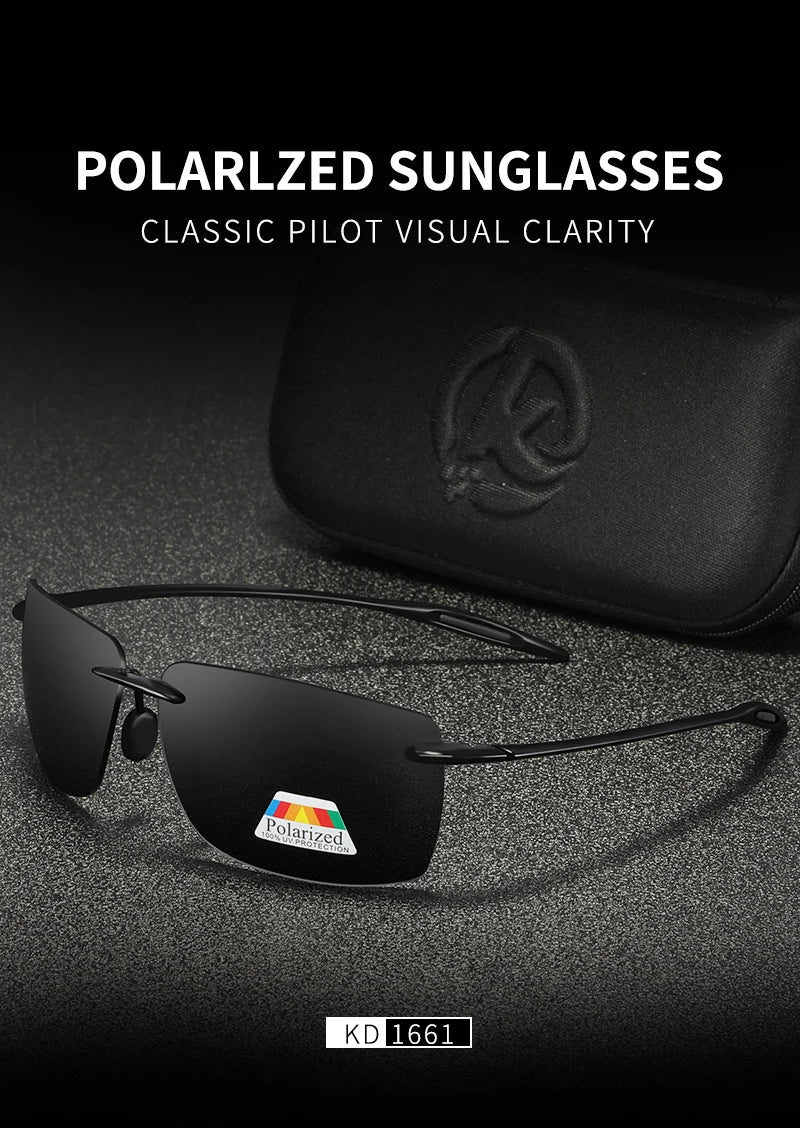 Sonnenbrille randlos rechteckig polarisiert TR90 UV400 ultraleicht Sport