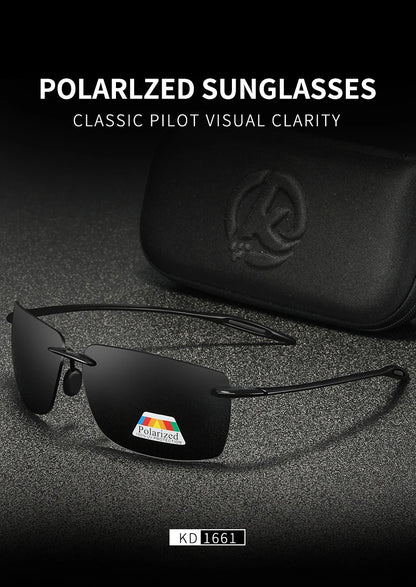 Sonnenbrille randlos rechteckig polarisiert TR90 UV400 ultraleicht Sport