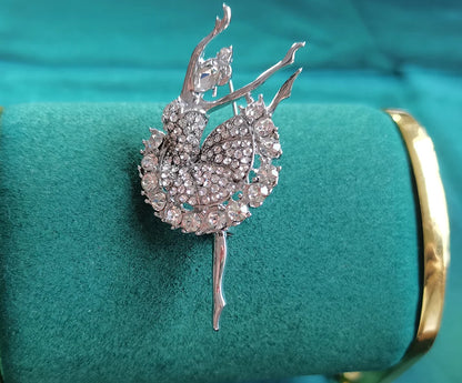 Brosche Ballett Tänzerin Strass Goldfarbig Hijab Pins Anmutig Damen
