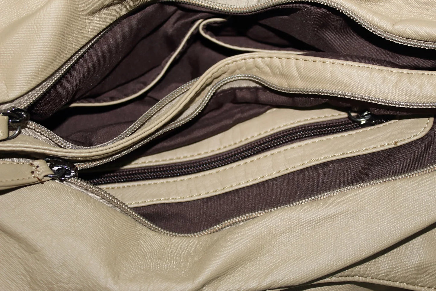 Damen-Schultertasche Aus PU-Leder Mit Reißverschluss Und Innenfächern Großes Stauraumvolumen
