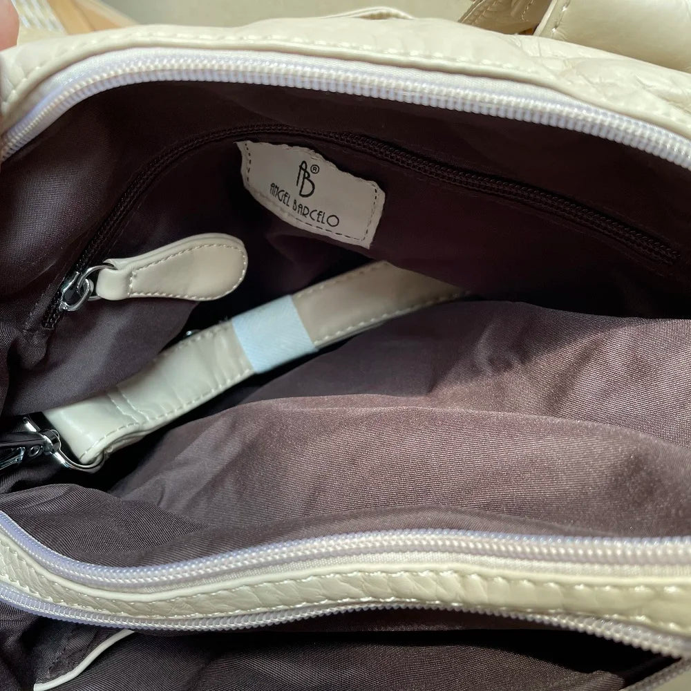 Damen-Satchel-Handtasche aus PU-Leder mit Reißverschluss und viel Stauraum für Alltag und Freizeit
