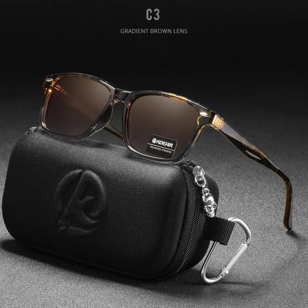 Sonnenbrille quadratisch polarisiert TR90 Federgelenk Unisex