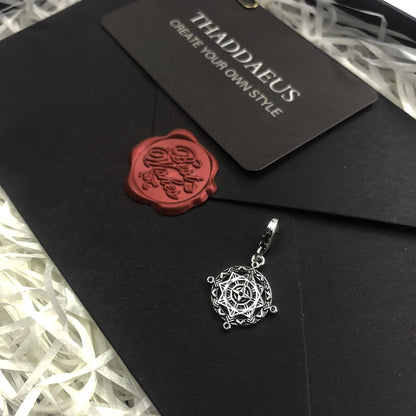 Damen-Charm-Anhänger Kompass Vintage Disc aus Sterlingsilber