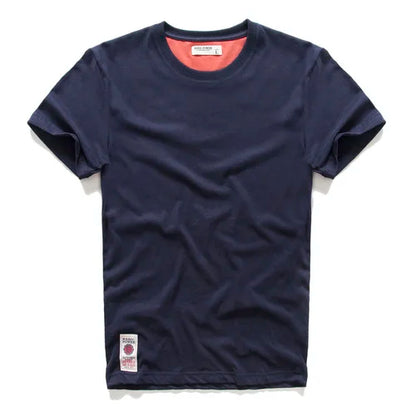 Männer T-Shirt aus Baumwolle im einfarbigen Design mit klassischem O-Ansatz