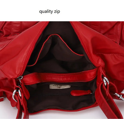 Damen-Schultertasche Aus Weichem PU-Lederimitat Mit Innenfach Und Reißverschluss Alltag Und Shopping