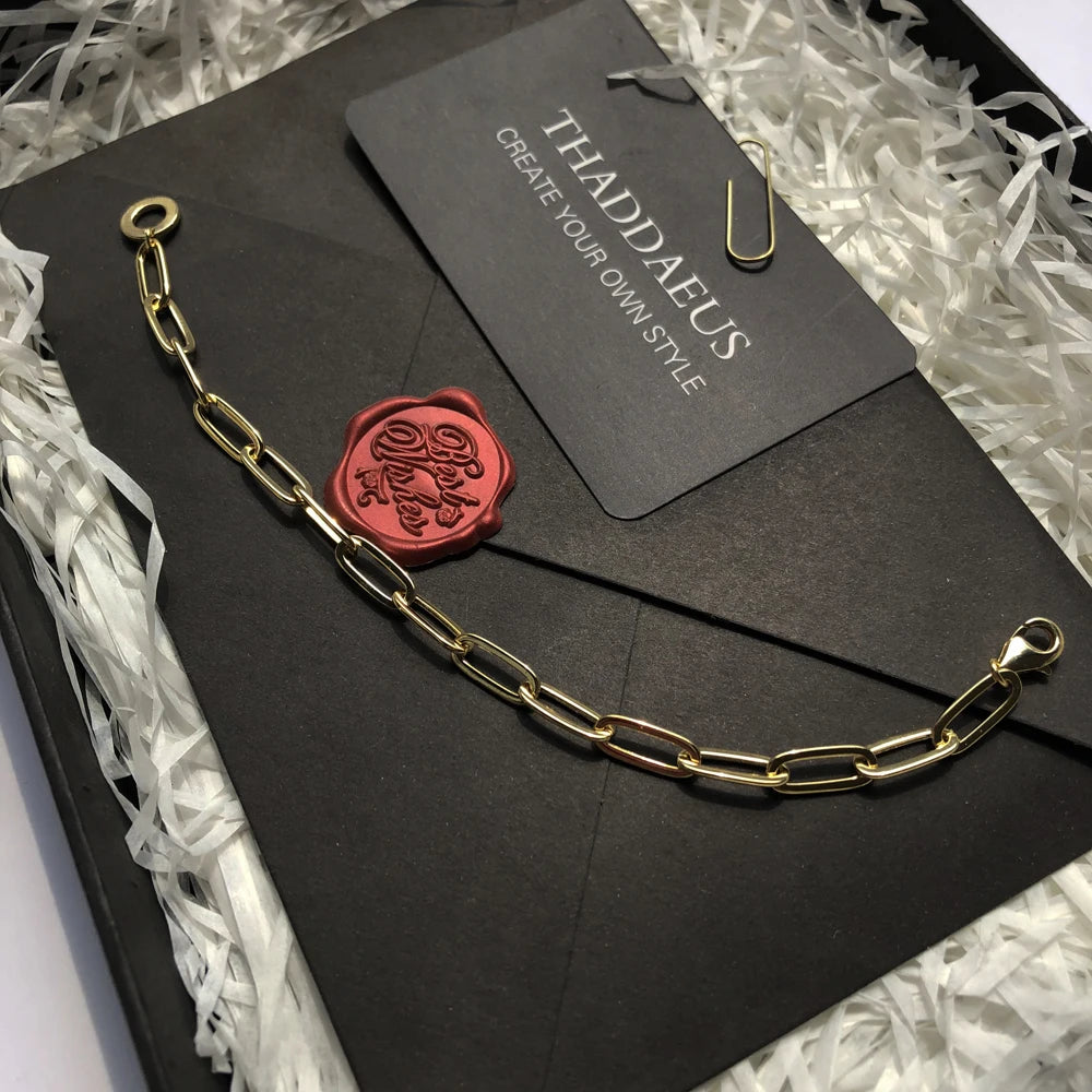 Damen-Armband goldene Gliederkette ethnisch aus Sterlingsilber