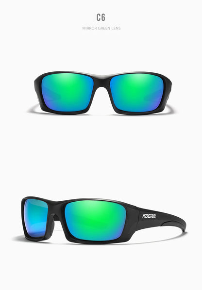 Sonnenbrille Sport TR90 polarisiert Wandern Angeln Reißverschlussetui Herren