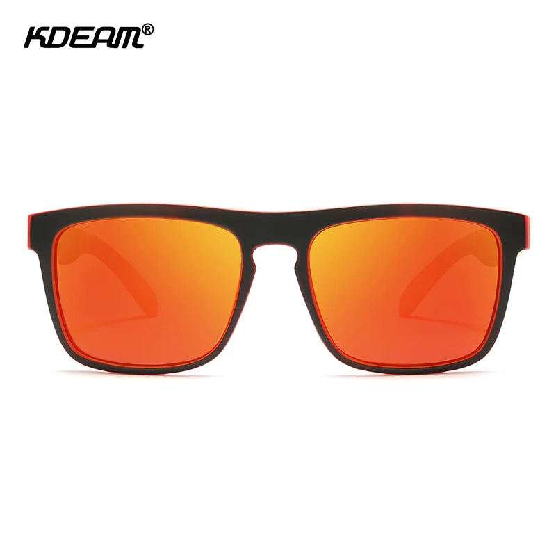 Sonnenbrille quadratisch flaches Top polarisiert Spiegel Hartschale Herren