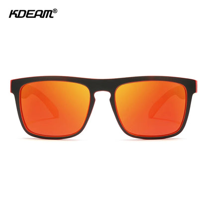 Sonnenbrille quadratisch flaches Top polarisiert Spiegel Hartschale Herren