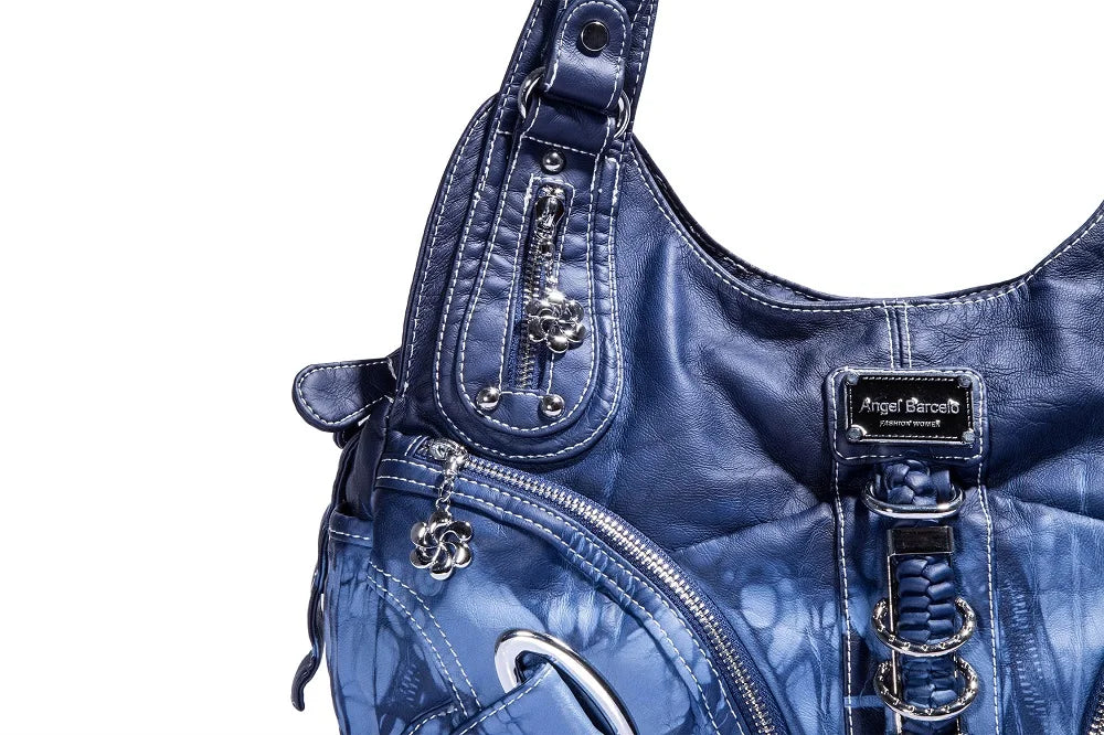 Damen-Schultertasche Großes Fassungsvermögen Mit Tie-Dye Muster Und Griff Im Vintage-Stil Für Alltag Und Freizeit