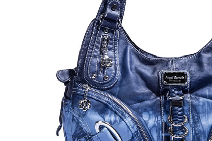 Damen-Schultertasche Großes Fassungsvermögen Mit Tie-Dye Muster Und Griff Im Vintage-Stil Für Alltag Und Freizeit