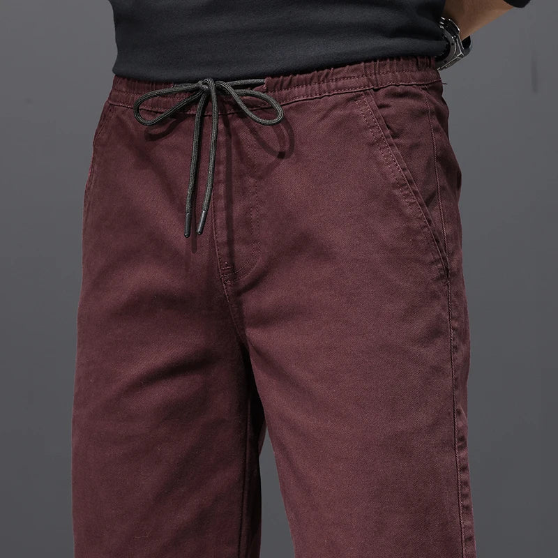 Herren Hosen aus Baumwolle im Casual-Stil mit Taschen und geradem Schnitt