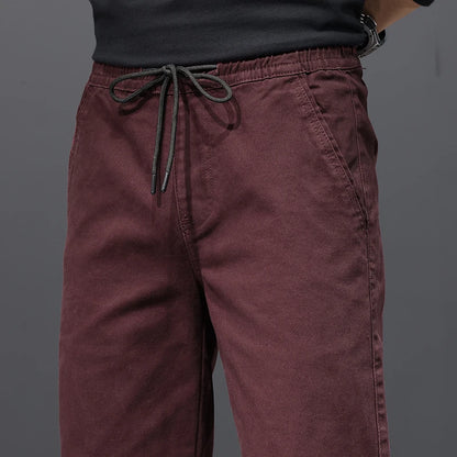 Herren Hosen aus Baumwolle im Casual-Stil mit Taschen und geradem Schnitt
