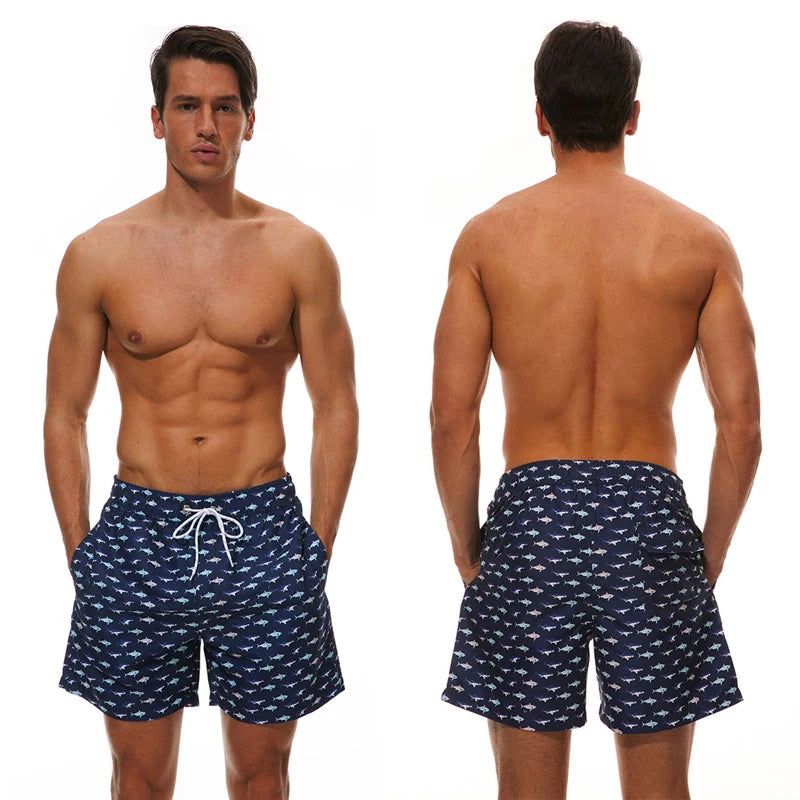 Herren-Shorts aus Polyester mit Reißverschlusstasche – schnelltrocknend für Gym, Surfen und Strand