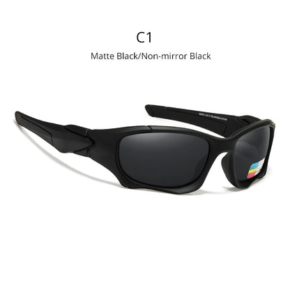 Sonnenbrille Sport Schild polarisiert gebogener Rahmen widerstandsfähig Unisex
