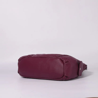Damen-Schultertasche Aus PU-Leder Mit Reißverschluss Und Innenfächern Großes Stauraumvolumen
