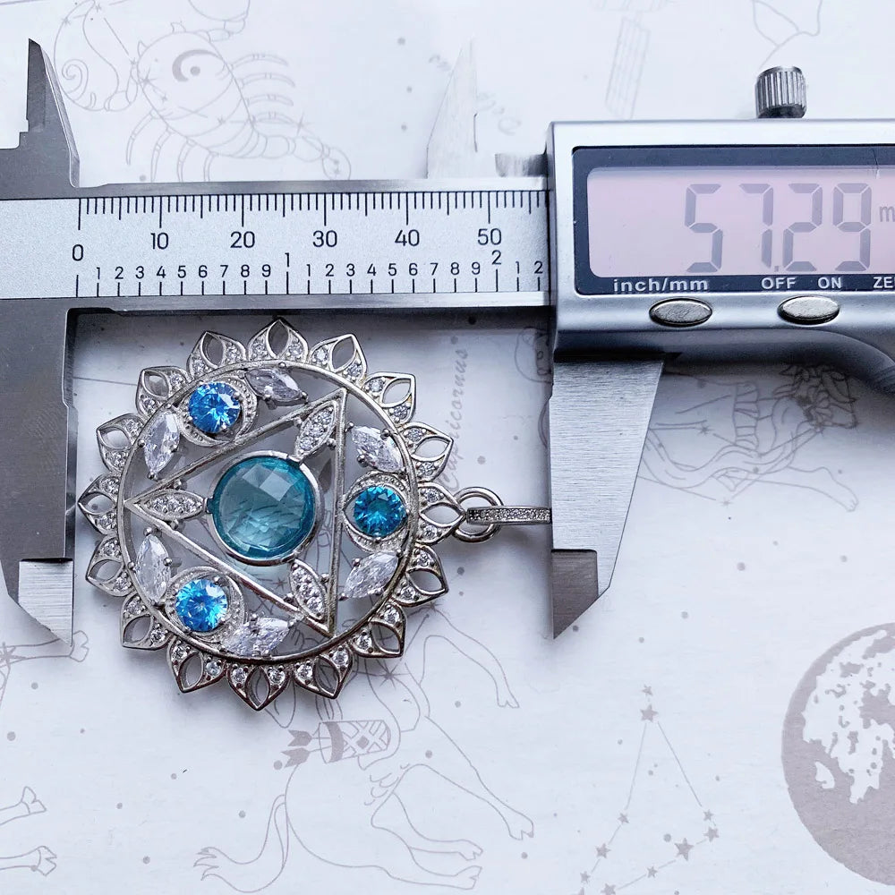 Damen-Charm-Anhänger Kehlchakra blau II aus Sterlingsilber