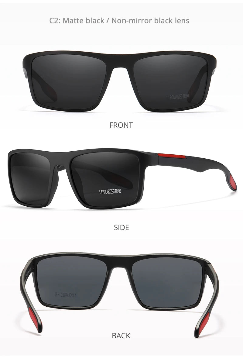 Sonnenbrille rechteckig TR90 ultraleicht polarisiert 1,1mm Fahren Cat.3 Unisex