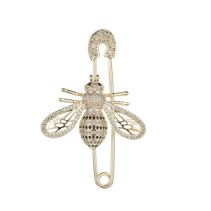 Brosche Biene Kristall Gold Hohl Luxus Mantel Schal Schmuck Damen