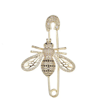 Brosche Biene Kristall Gold Hohl Luxus Mantel Schal Schmuck Damen