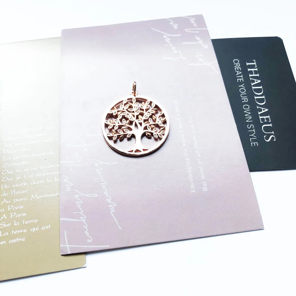 Damen-Charm-Anhänger Baum Roségold romantisch aus Sterlingsilber