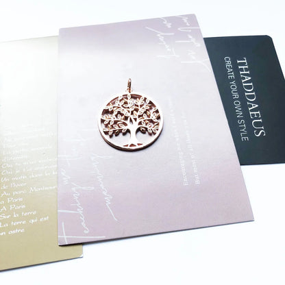 Damen-Charm-Anhänger Baum Roségold romantisch II aus Sterlingsilber