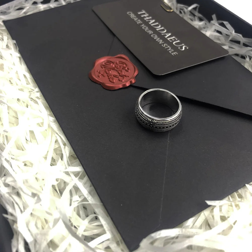 Damen-Ring Kreuz Bandring Vintage Europa aus Sterlingsilber