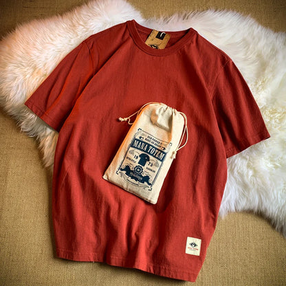 Herren T-Shirt aus einfarbiger Baumwolle mit kurzen Ärmeln für den Sommer