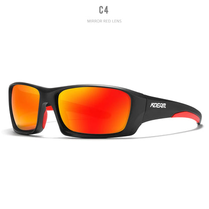 Sonnenbrille Sport TR90 polarisiert Wandern Angeln Reißverschlussetui Herren