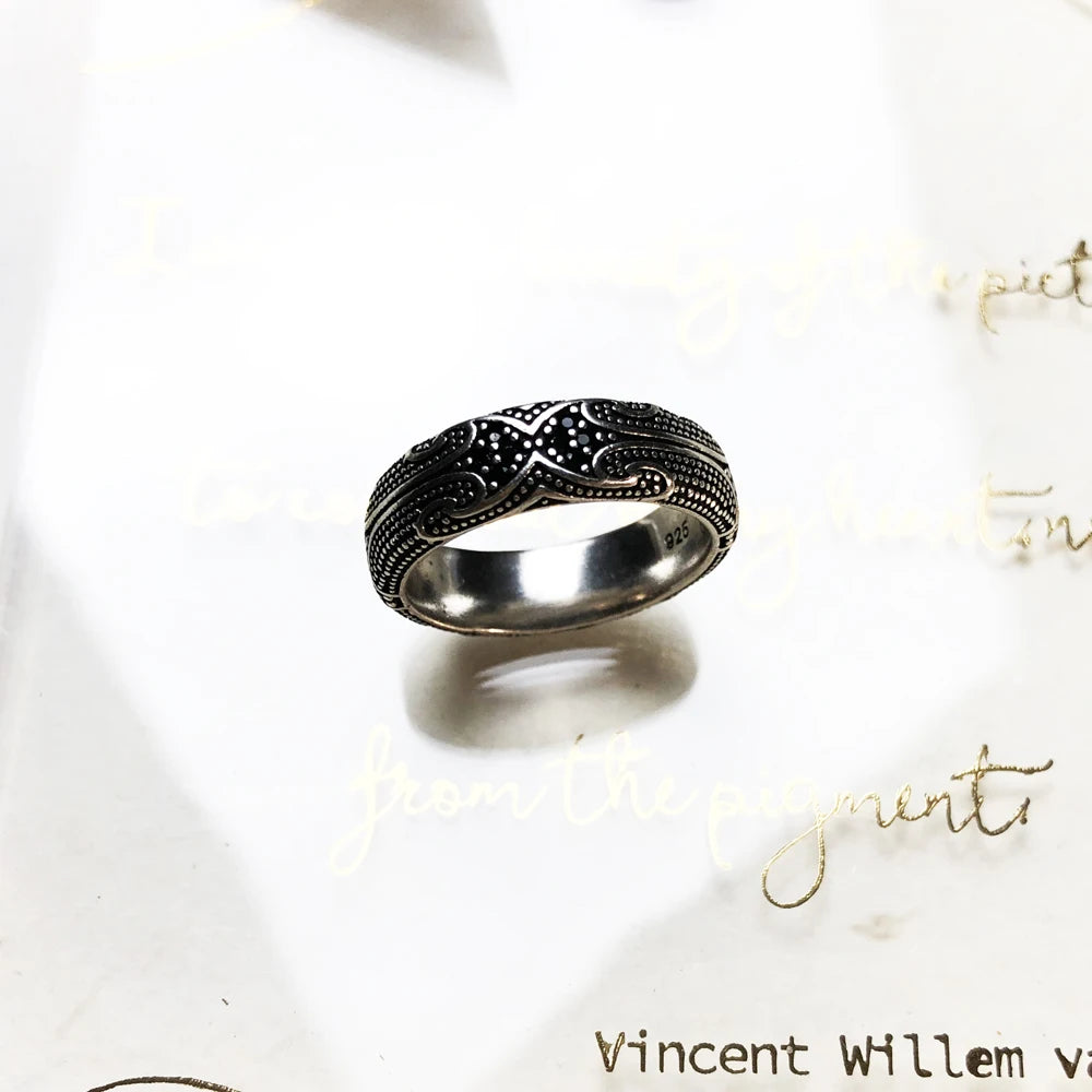 Damen-Ring Maori-Bandring Ethno aus Sterlingsilber