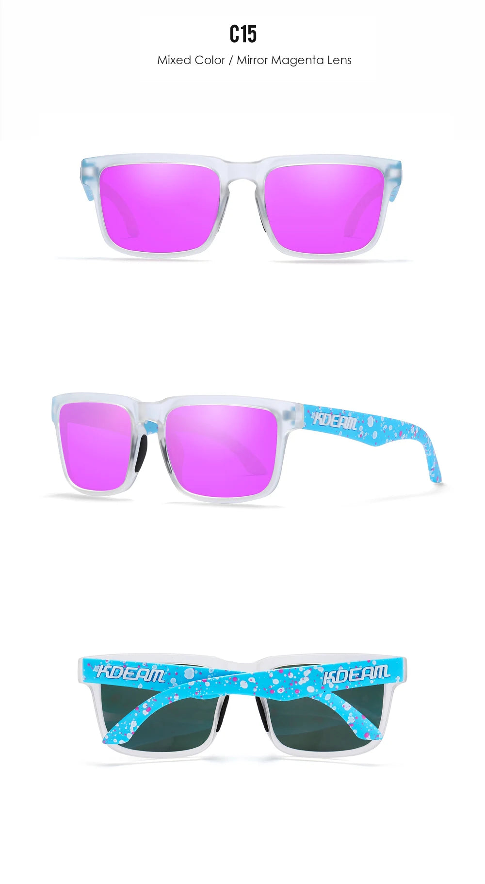 Sonnenbrille quadratisch polarisiert Angeln Lifestyle Spiegel Hartbox Unisex