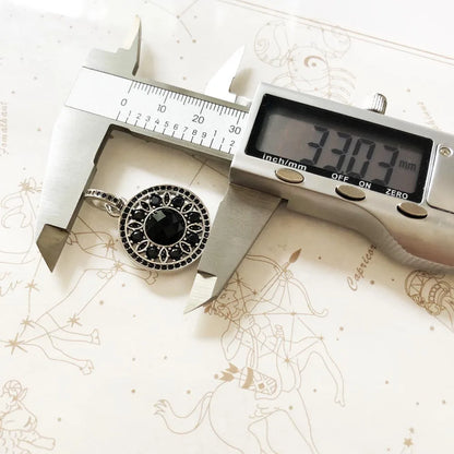 Damen-Charm-Anhänger schwarzes Ornament Glamour Seele aus Sterlingsilber