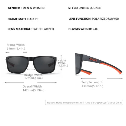 Sonnenbrille quadratisch photochrom polarisiert UV400 Wandern Camping Unisex