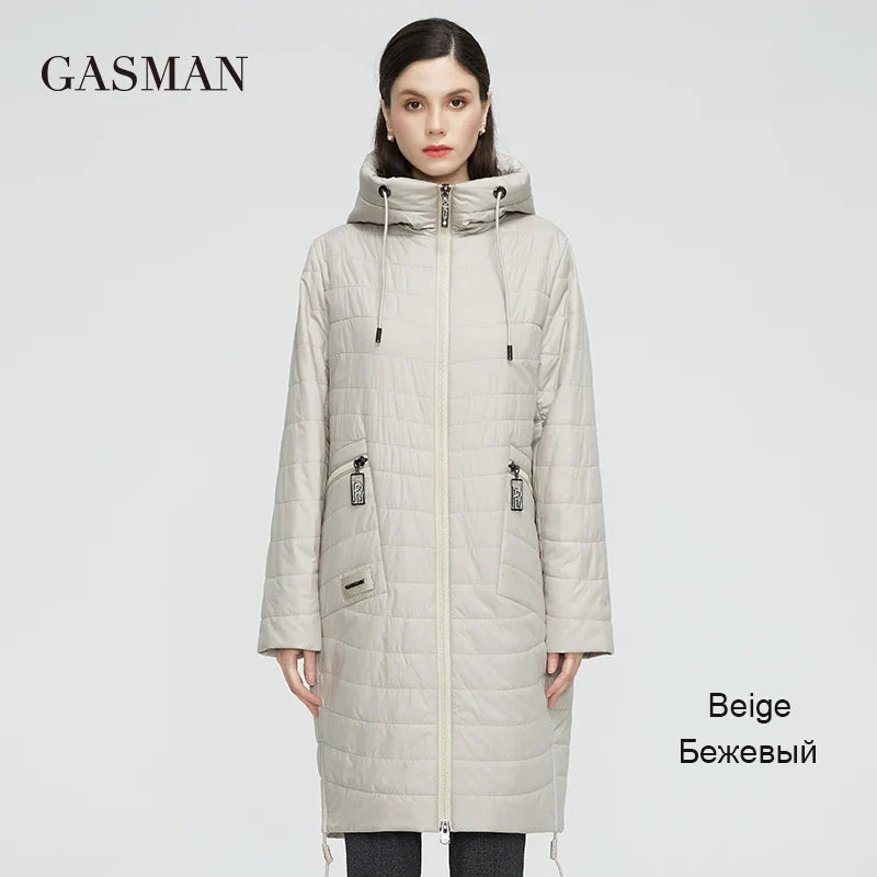 Langer Damen-Trenchcoat mit warmem Parka-Design – modische und lässige Übergangsjacke für den Herbst und Frühling
