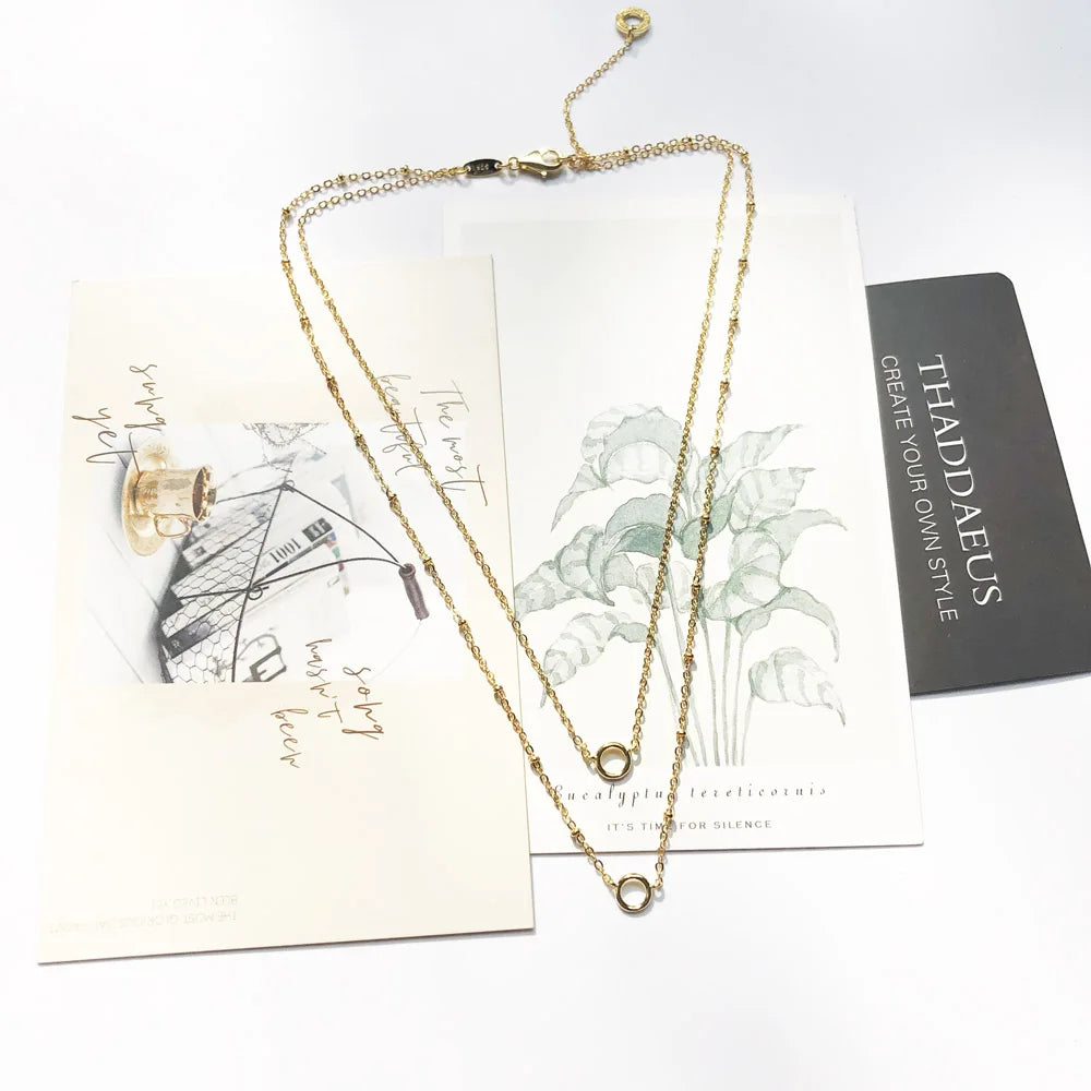 Damen-Halskette Charm-Träger golden Winter Böhmen aus Sterlingsilber