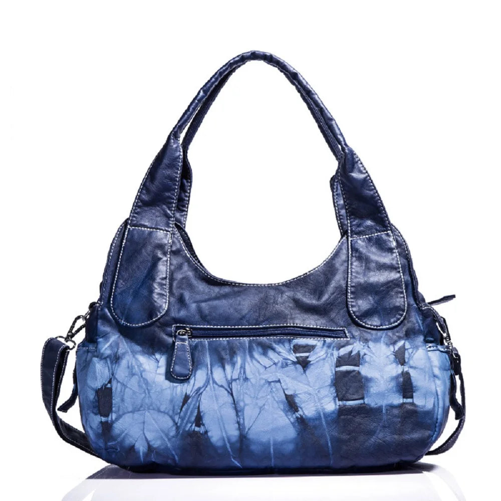 Damen-Schultertasche Großes Fassungsvermögen Mit Tie-Dye Muster Und Griff Im Vintage-Stil Für Alltag Und Freizeit