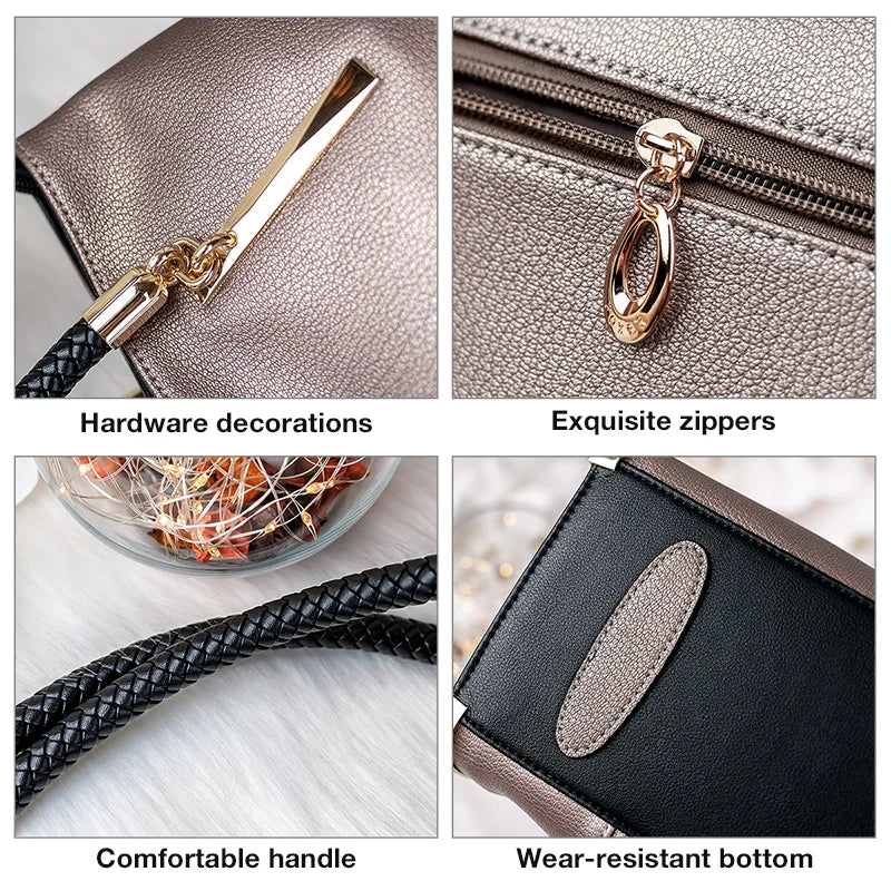 Damen Handtasche aus Rindsleder – Elegante Schultertasche mit Reißverschluss und großem Stauraum