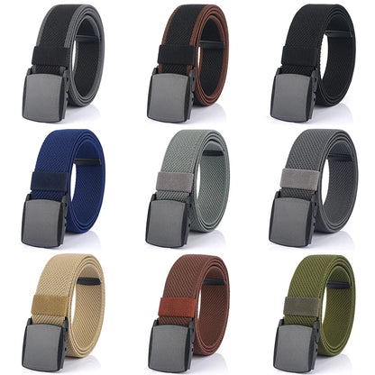 Unisex-Gürtel aus Nylon mit Elastischem Stretchband und Metallfreiem Schnellverschluss Gestreift