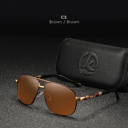 Sonnenbrille Al-Mg quadratisch polarisiert Outdoor UV400 Herren Damen