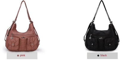 Damen-Schultertasche Aus Weichem PU-Lederimitat Mit Innenfach Und Reißverschluss Alltag Und Shopping