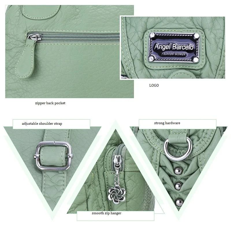 Damen-Satchel-Handtasche Aus PU-Leder Mit Top-Handle Und Mehrfachen Taschen Für Vielseitige Aufbewahrung