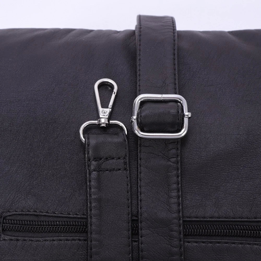 Damen-Schultertasche Silber PU-Leder mit Mehrfachfächern für Alltag und Freizeit