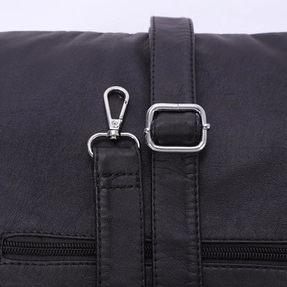 Damen-Schultertasche Silber PU-Leder mit Mehrfachfächern für Alltag und Freizeit
